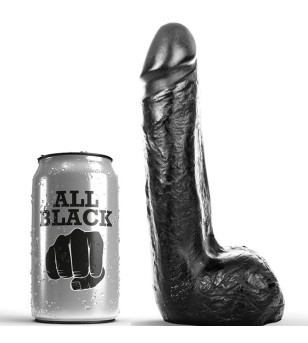 ALL BLACK - GODE RÉALISTE NOIR DOUX 20 CM