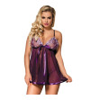 SUBBLIME - BABYDOLL AVEC NOEUD ET DÉTAILS BRILLANTS VIOLET L / XL