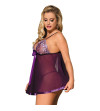 SUBBLIME - BABYDOLL AVEC NOEUD ET DÉTAILS BRILLANTS VIOLET L / XL