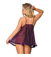 SUBBLIME - BABYDOLL AVEC NOEUD ET DÉTAILS BRILLANTS VIOLET L / XL