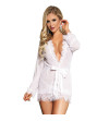 SUBBLIME - BABYDOLL BLANC MANCHES LONGUES ET  FRANGES S / M