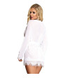 SUBBLIME - BABYDOLL BLANC MANCHES LONGUES ET  FRANGES S / M