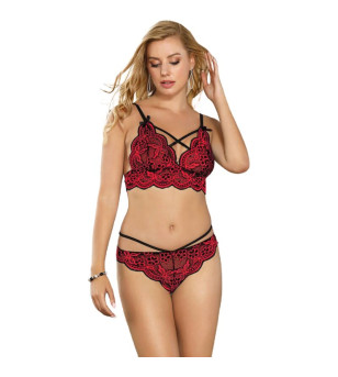 SUBBLIME - SET ENSEMBLE DEUX PIÈCES TOP ET CULOTTE EN DENTELLE S/M