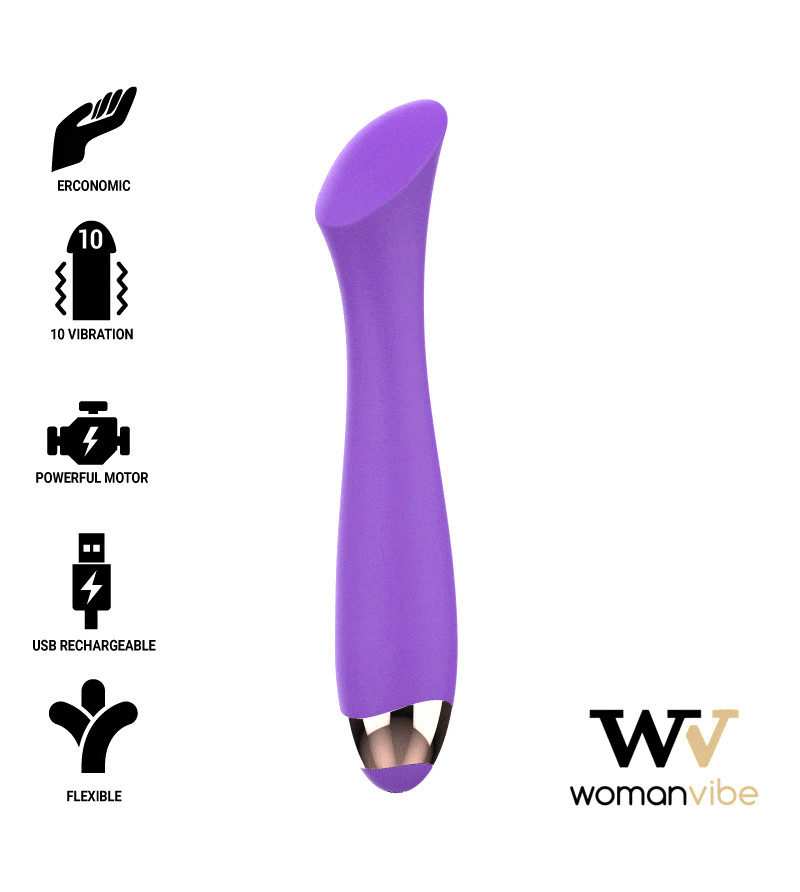 WOMANVIBE - VIBRATEUR RECHARGEABLE EN SILICONE MANDY POINT "K"