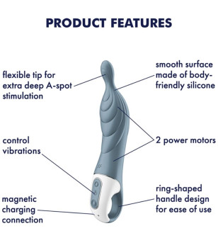 SATISFYER - VIBRATEUR AMAZING 2 ASPOT GRIS