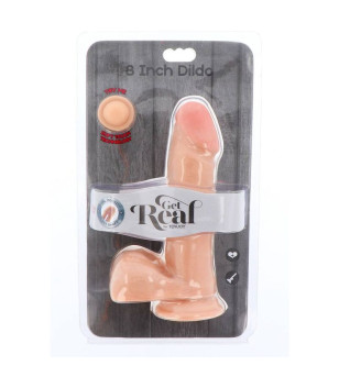 GET REAL - GODE DOUBLE DENSITÉ 18 CM BALLES PEAU