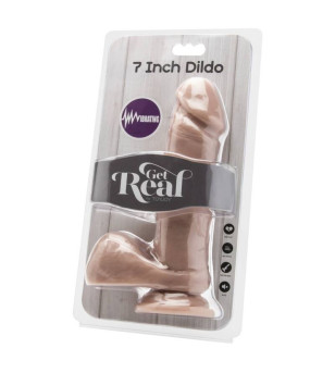 GET REAL - GODE 18 CM AVEC BILLES VIBRATEUR SKIN