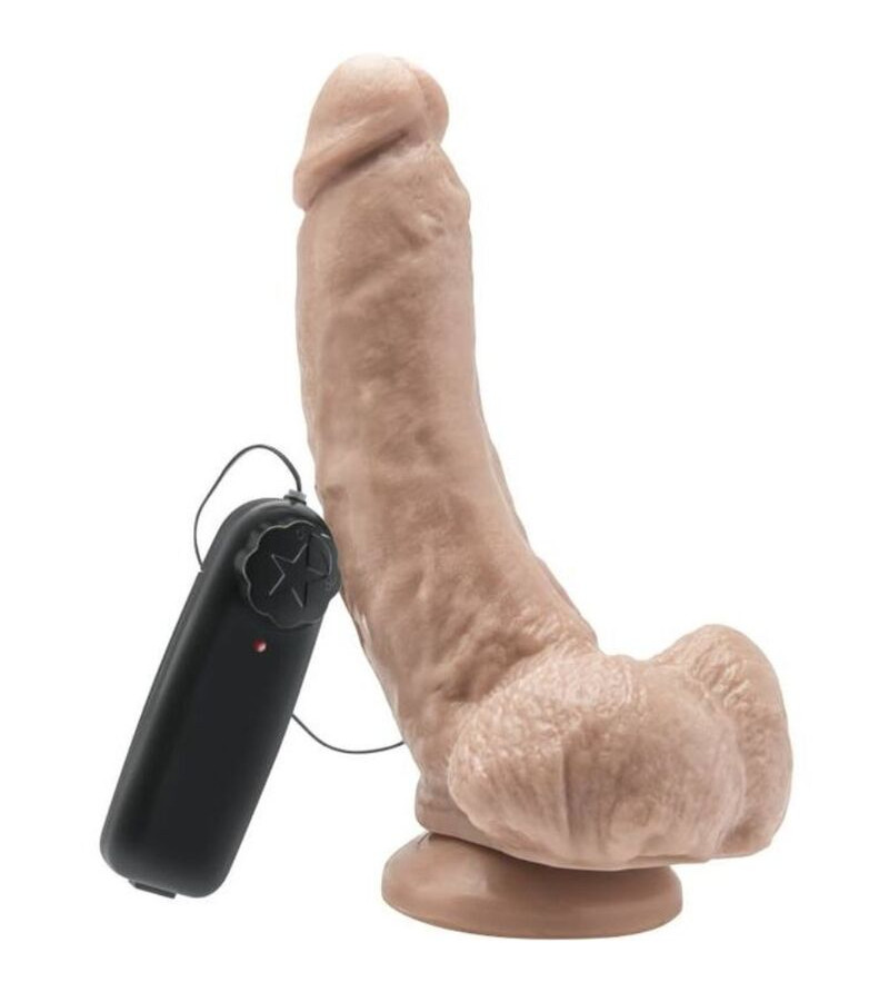 GET REAL - GODE 20,5 CM AVEC BILLES VIBRATEUR SKIN