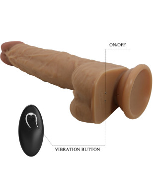 PRETTY LOVE - GODE EN SILICONE JONATHAN 3 VIBRATIONS + 3 MESURES DINSERTION TÉLÉCOMMANDE 21 CM