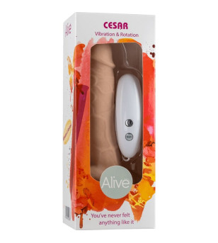 ALIVE - VIBRATEUR  ROTATEUR DE PÉNIS RÉALISTE CESAR 17,5 CM