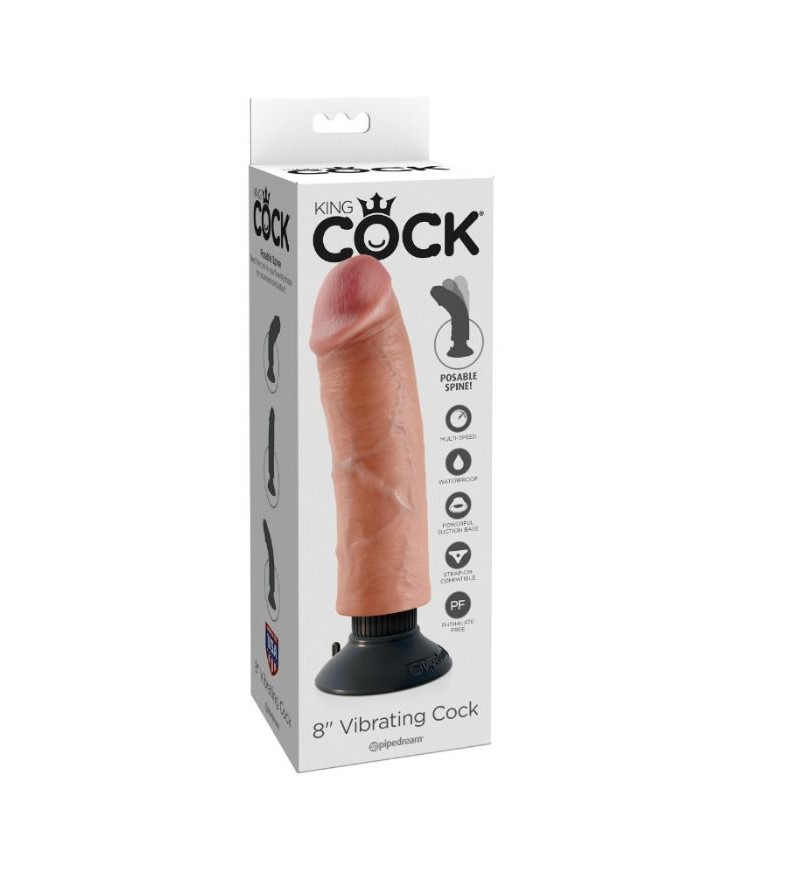 KING COCK - GODE VIBRATEUR 20.32 CM NATUREL