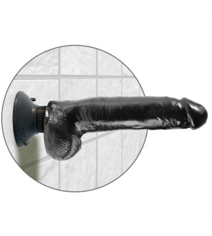 KING COCK - GODE VIBRANT AVEC TESTICULES 23 CM NOIR