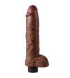 KING COCK - GODE VIBRATEUR AVEC TESTICULES 25.5 CM COULEUR MARRON