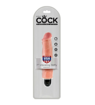 KING COCK - VIBRATEUR RIGIDE RÉALISTE 17.8 CM NATUREL