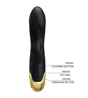 PRETTY LOVE - VIBRATEUR DE LUXE RECHARGEABLE NOIR PLAQUÉ OR