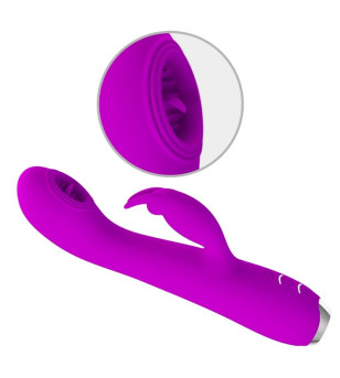 PRETTY LOVE - VIBRATEUR RECHARGEABLE RACHEL AVEC VENTOUSE VIOLET