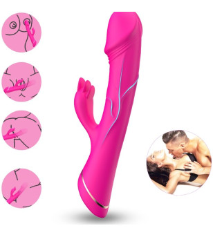 ARMONY - GODE VIBRATEUR LAPIN SILICONE FUCHSIA