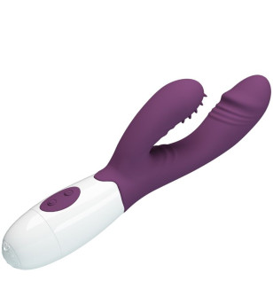 PRETTY LOVE - BUTTERFLY KISS VIBRATEUR RABBIT ET STIMULATEUR DE POINT G VIOLET