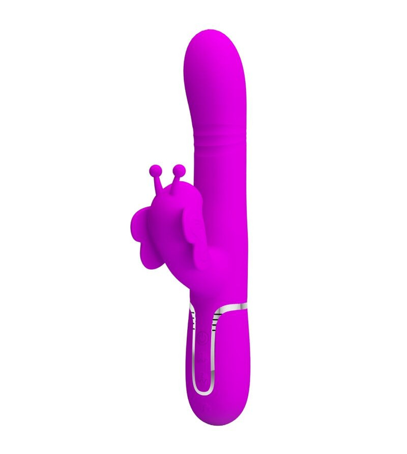 PRETTY LOVE - VIBRATEUR MULTIFONCTION LAPIN 4 EN 1 PAPILLON FUCHSIA