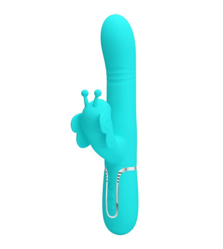 PRETTY LOVE - VIBRATEUR MULTIFONCTION LAPIN 4 EN 1 PAPILLON AQUA VERT