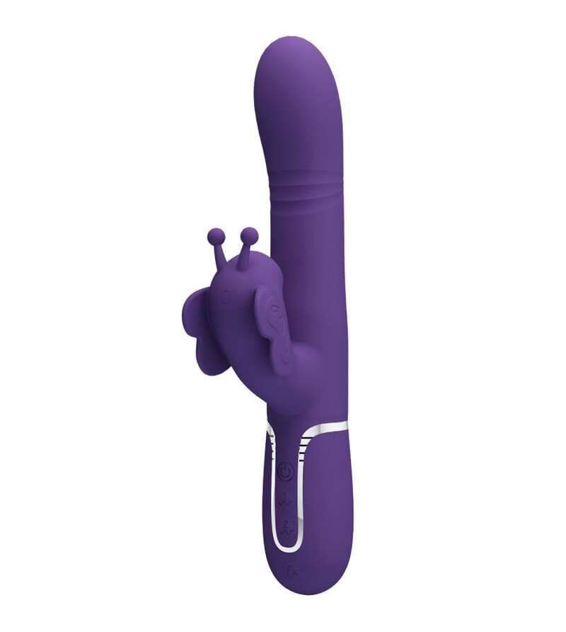 PRETTY LOVE - VIBRATEUR MULTIFONCTION LAPIN 4 EN 1 PAPILLON VIOLET