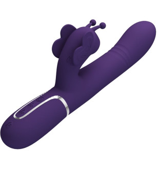 PRETTY LOVE - VIBRATEUR MULTIFONCTION LAPIN 4 EN 1 PAPILLON VIOLET