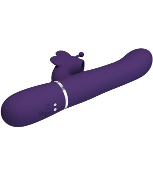 PRETTY LOVE - VIBRATEUR MULTIFONCTION LAPIN 4 EN 1 PAPILLON VIOLET