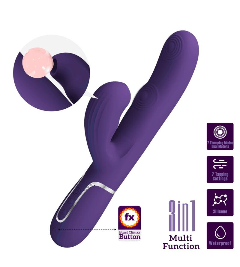PRETTY LOVE - PERLITA VIBRATEUR G-SPOT 3 EN 1 MULTIFONCTION VIOLET