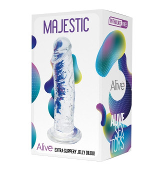 ALIVE - PÉNIS RÉALISTE MAJESTIC TRANSPARENT 14,7 CM