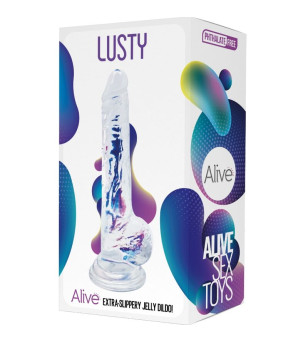 ALIVE - PÉNIS RÉALISTE LUSTY TRANSPARENT 18 CM