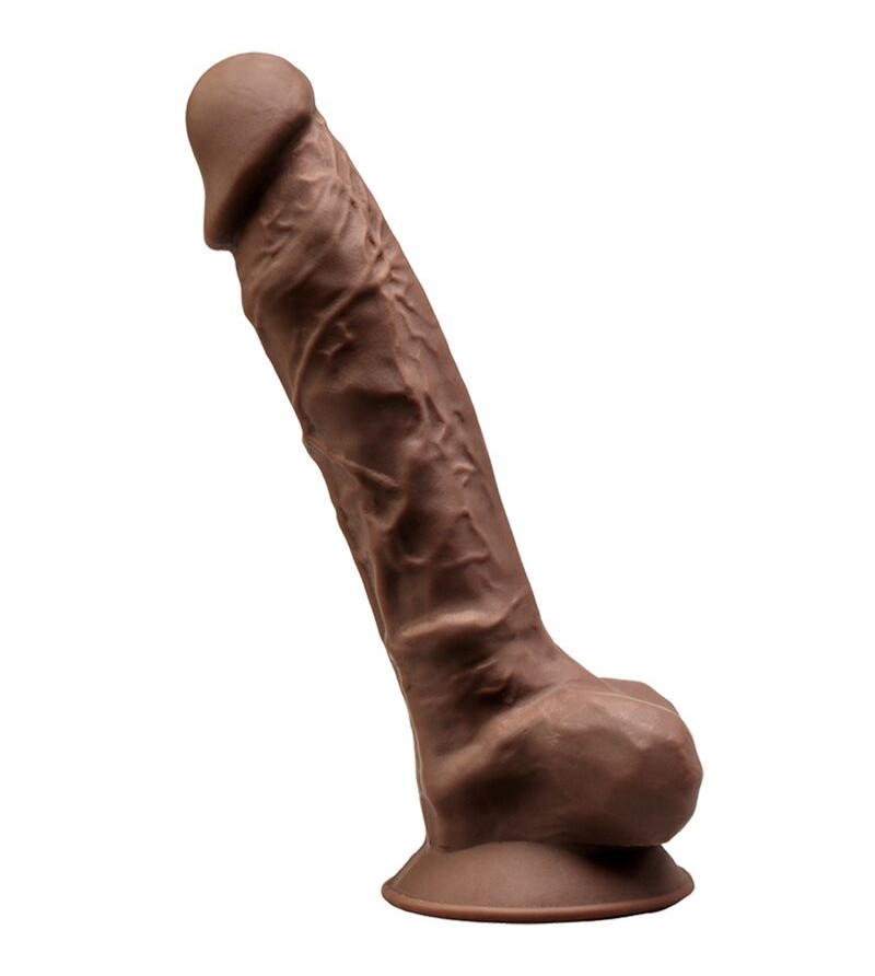 SILEXD - MODÈLE 1 PÉNIS RÉALISTE PREMIUM SILEXPAN SILICONE MARRON 23 CM