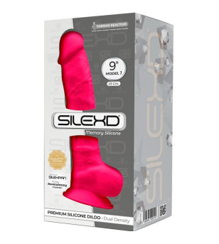 SILEXD - MODÈLE 1 PÉNIS RÉALISTE PREMIUM SILEXPAN SILICONE FUCHSIA 23 CM