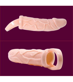 BAILE - GAINE DEXTENSION DE PÉNIS AVEC VIBRATION ET SANGLE POUR TESTICULES 13.5 CM