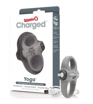 SCREAMING O - ANNEAU PÉNIEN VIBREUR RECHARGEABLE YOGA GRIS