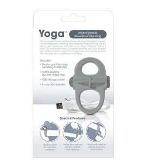 SCREAMING O - ANNEAU PÉNIEN VIBREUR RECHARGEABLE YOGA GRIS