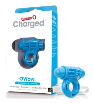 SCREAMING O - ANNEAU PÉNIEN VIBREUR WOW RECHARGEABLE BLEU