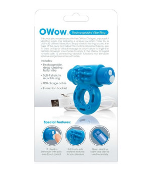 SCREAMING O - ANNEAU PÉNIEN VIBREUR WOW RECHARGEABLE BLEU