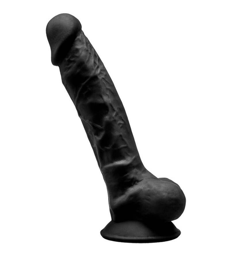 SILEXD - MODÈLE 1 PÉNIS RÉALISTE PREMIUM SILEXPAN SILICONE NOIR 17.5 CM